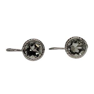 DBJ Sterling Silver CZ Bezel Set Drop Earrings #23632